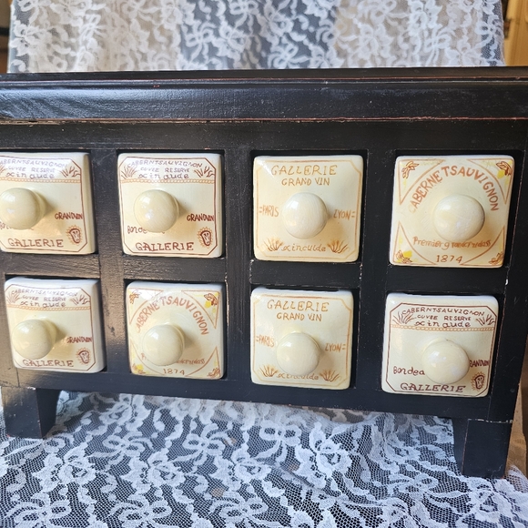 Vintage style French apothecary mini spice cabinet - Picture 3 of 16